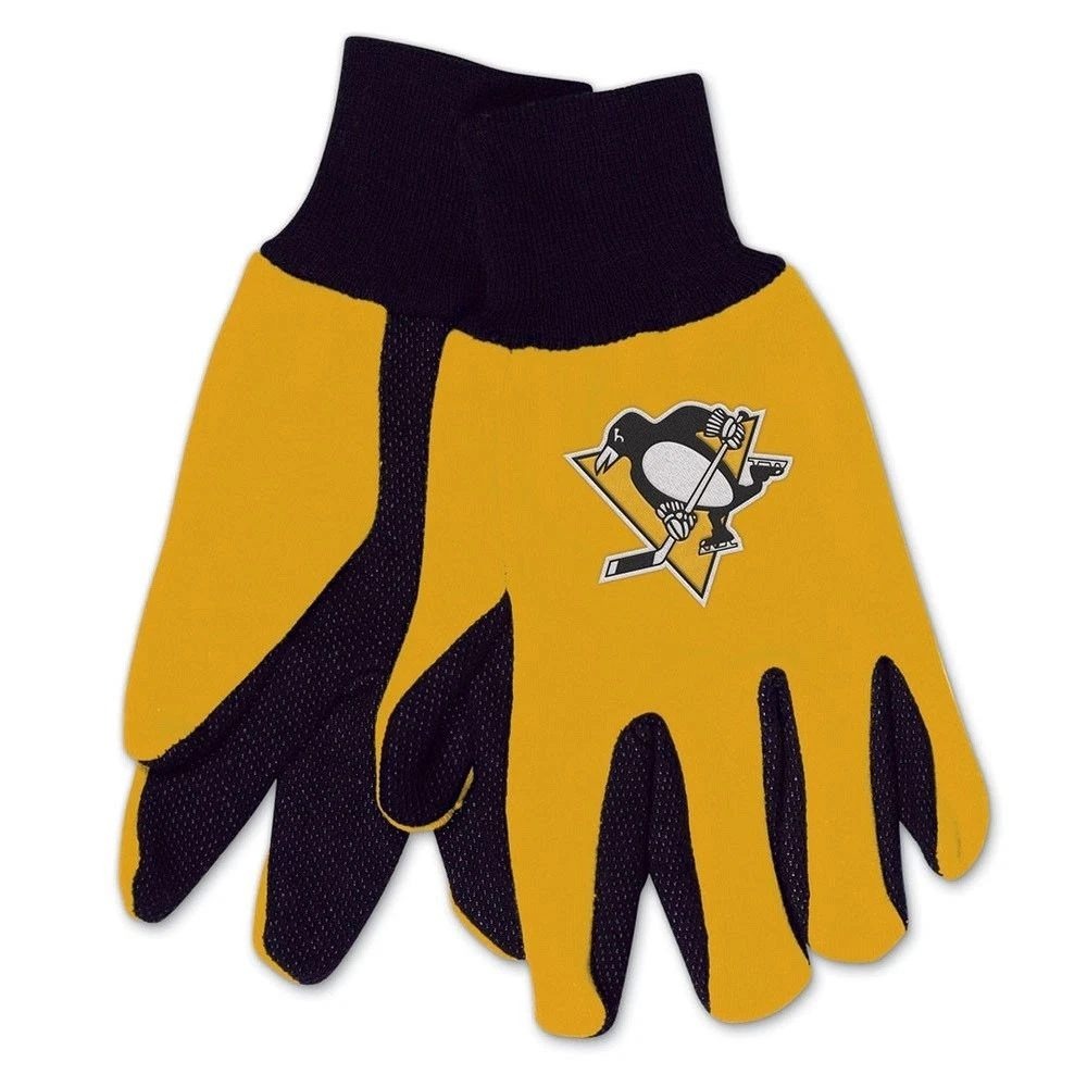 Pittsburgh Penguins Team NHL Adult Full Color Sport Utility Work Grip Gloves New